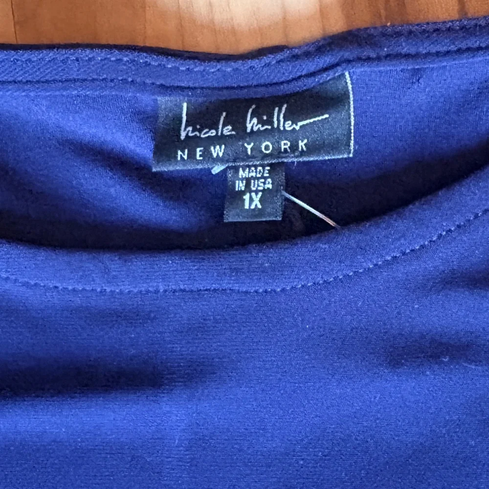 Nicole Miller Navy Blue Midi Dress NWT 1X - Picture 4 of 8